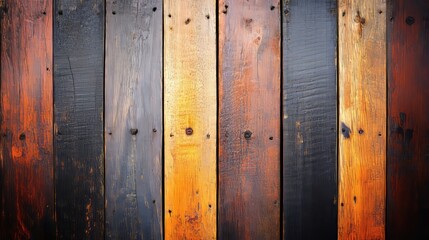 Poster - Rustic Wooden Planks Background, Weathered Texture Of Barn Or Fence In Vintage Style.