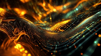 Poster - Abstract Waves of Light Representing Photonic Circuits in Technology