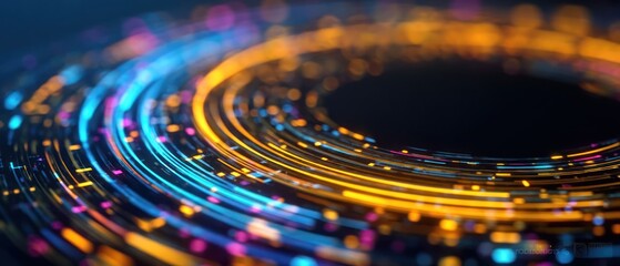 Poster - abstract colorful swirling circles
