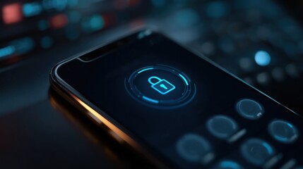 Poster - Smartphone security screen lock icon