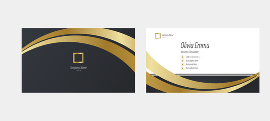 geometric golden business card template design. modern luxury business card design template