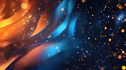 Poster - A mesmerizing abstract background featuring vibrant orange and blue bokeh lights. creating a dynamic atmosphere perfect for digital designs. presentations. or artistic projects