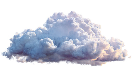 Poster - Dramatic cumulus cloud formation isolated on detailed texture fluffy white and gray colors weather meteorology on transparent background 3d