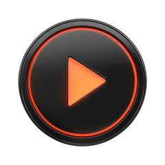 Poster - Embark on your audio journey with this vibrant orange play button that on transparent background