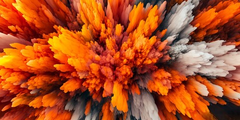 Poster - Abstract Orange and Gray Explosion Digital Art Background Image Perfect for Wallpaper Website Design Graphic Design and More