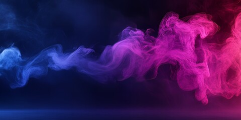 Poster - Abstract Pink and Blue Smoke Swirls Background Image Ideal for Design Projects Digital Art Neon Lights Vapor Wave Style Texture