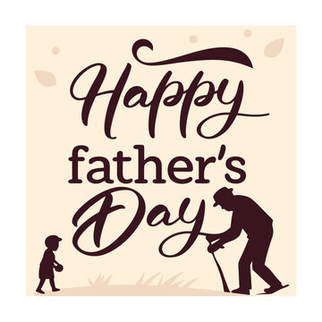Happy Father's Day, hand drawn lettering phrase for greeting card.
