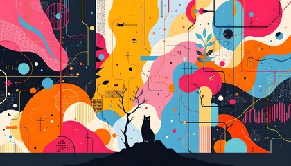 Poster - Stunning colorful abstract background featuring modern art designs and creative artistic flair