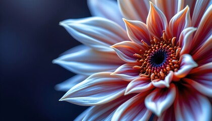 Poster - Fractal flower digital artwork with macro focus and a blurry background for stunning effect