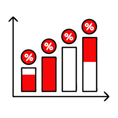 Poster - Percentage bar graph icon, for data visualization and presentations