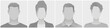 © ApoevArt - Monochrome silhouette profile avatars defoult photo placeholder feature diverse hairstyles and clothing styles. These placeholder images are ideal for social media profiles and online platforms