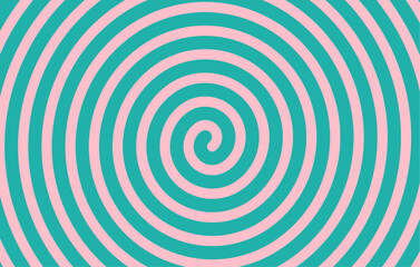 Fototapete - Psychedelic Swirl, Twirl Background, Retro ripple wave line pattern in candy pink and mint green colors