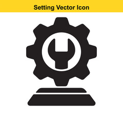 Poster - Settings Vector Icon. Maintenance and Configuration Symbol. Gears Mechanism Icon. Simple Gear Mechanism Symbol
