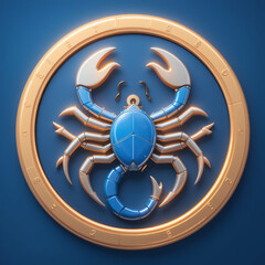 a vibrant, stylized representation of a scorpion symbol, reflecting zodiac elements, perfect for ast