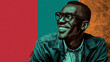 © Sehraye - African man smiling. Hipster with glasses. Pop art retro vector illustration kitsch vintage drawing