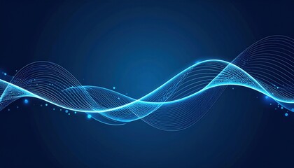 Poster - Dynamic blue wave patterns abstract artwork digital design vibrant environment close-up view visual concept