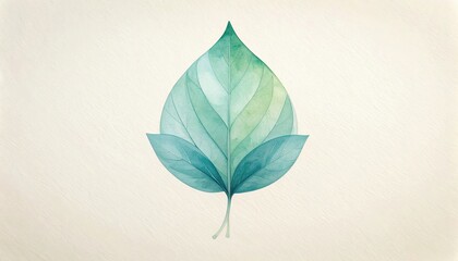 Poster - Nature illustration of a leaf artistic design minimalist background calm environment digital artwork concept