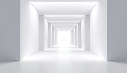 Poster - Illuminated corridor design modern architecture digital artwork minimalistic environment straight-on view conceptual visuals