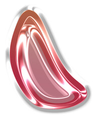 Poster - abstract metallic red organic shape.