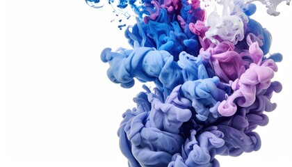 Poster - Colorful ink swirls in water studio abstract photography white background close-up art and design