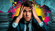 © Sehraye - Stress problems severity businessman business concept pop art retro style