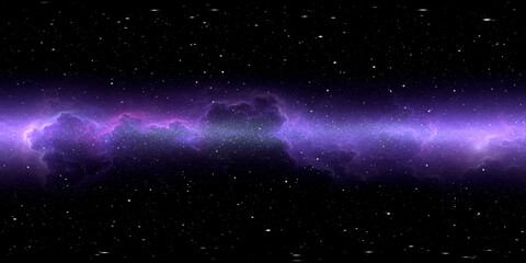 Wall Mural - 360 degree full sphere panoramic space background, galactic belt in the distant universe, equirectan