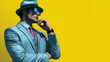© Sehraye - gentleman businessman looks back pop art retro style. A man in profile
