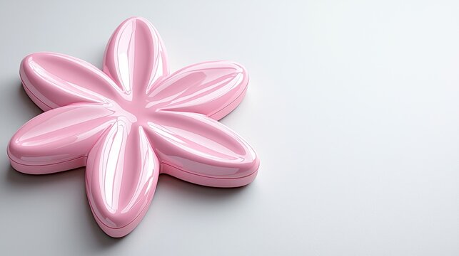 Pink Floral Geometric Object On White Background