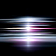 Poster - Abstract Light Streaks on Dark Backdrop: A Dynamic Display of Colors and Motion Blur Effect 