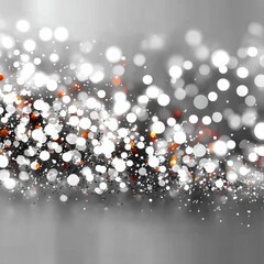 Poster - Elegant Abstract Bokeh: A Dance of Light and Shadow with Sparkling Orange Accents on a Gray Background.