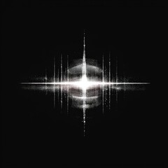 Poster - Radiant Emission: A Luminous Explosion Against the Infinite Black, Ethereal Light Bursting Across a Cosmic Canvas