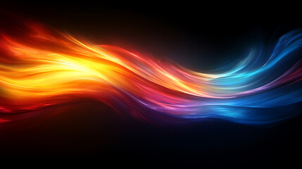 Poster - Abstract waves of vibrant energy flows across a dark background in dynamic illustration