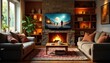 © Pawat - Cozy living room, warm lighting, family games scattered , home sweet home, domesticity, unity
