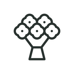 Poster - bouquet of flowers line icon, flower bouquet vector symbol with editable stroke