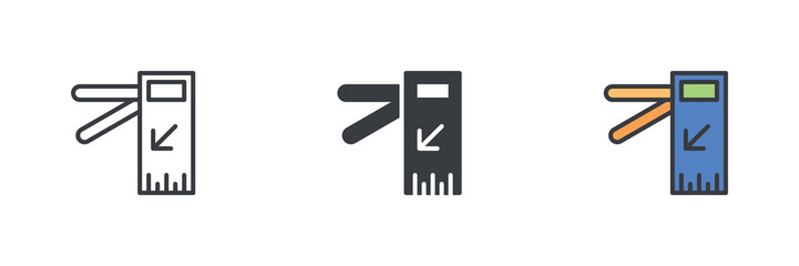 Poster - Ticket barrier different style icon set