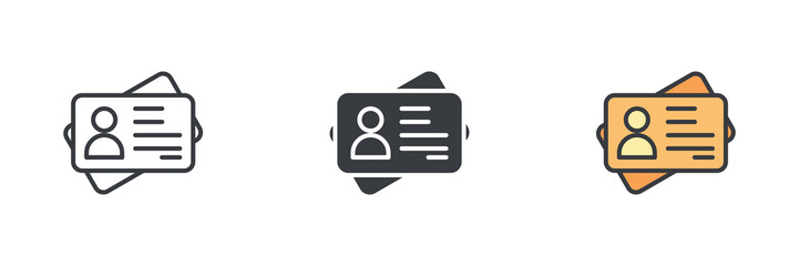 Poster - ID card different style icon set