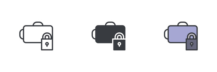 Poster - Luggage Lockers different style icon set