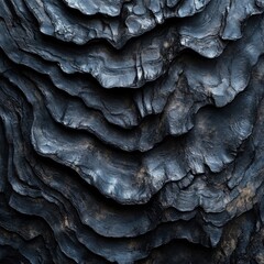 Poster - Dark Blue Layered Rock Texture Close Up