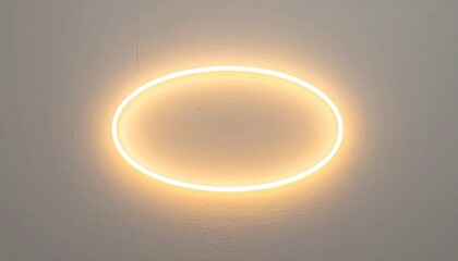 Poster - Illuminated halo artwork display contemporary gallery light installation minimalist environment artistic perspective