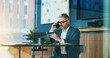 © peopleimages.com - Phone call, laptop and mature man with glasses, accountant or talking to contact for tax and discussion. Business, auditor and person with mobile for communication, financial and research for funding