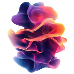 Poster - Abstract cloud formation glowing with vibrant neon energy like a digital on transparent background