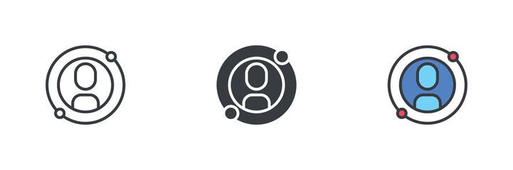 Fototapete - User tracking different style icon set