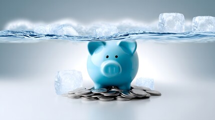 Poster - piggy bank on a white
