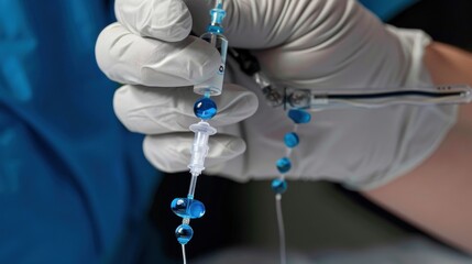 Poster - Nurse checking a patient's IV line stock photo --ar 16:9 --raw --v 6 Job ID: 03b4a440-d782-4db5-939b-af2b68fe908f