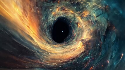Wall Mural - cosmic swirl of nebulae surrounding a black hole reveals the beauty of the universe, a cosmic swirl 