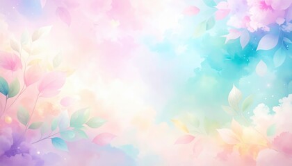Poster - Whimsical floral backgrounds for creative projects digital art soft pastel colors tranquil environment abstract viewpoint