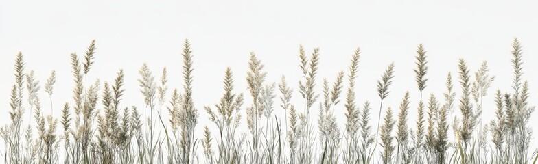 Dried grass against white background