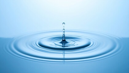 Poster - Dynamic water droplet ripple tranquil natural setting high-quality image close-up view visual concept of motion