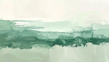 Poster - Serene landscape painting digital artwork abstract nature calm environment upper view tranquility concept