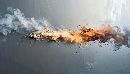 Poster - Explosive action across a smoky gradient abstract art display creative environment dynamic viewpoint